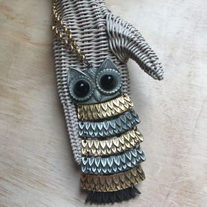 Owl Big Statement Costume Necklace